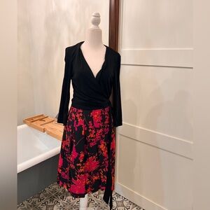 DVF wrap dress-M, fuscia flowered skirt